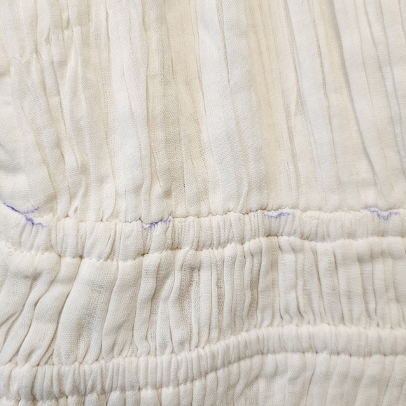 Free People FP One Delia White asymmetrical raw hem Mini Dress large L - Picture 6 of 8